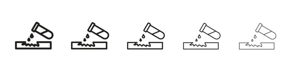 Corrosive substance icon design symbol collection for graphic design. EPS 10