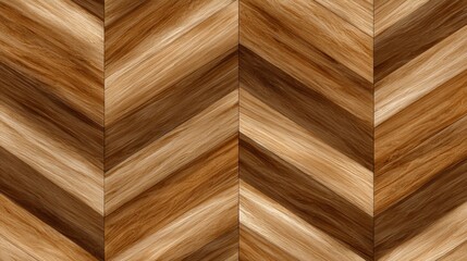 Close-up of herringbone parquet flooring, angled walnut brown wood planks highlighting natural grain texture.