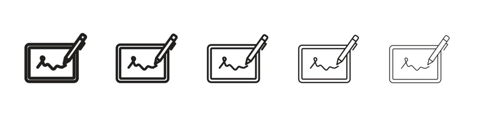 Electronic signature icon design symbol collection for graphic design. EPS 10