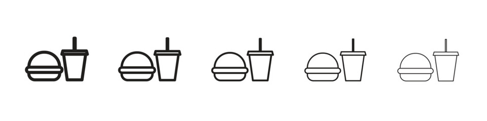 Fast food icon design symbol collection for graphic design. EPS 10