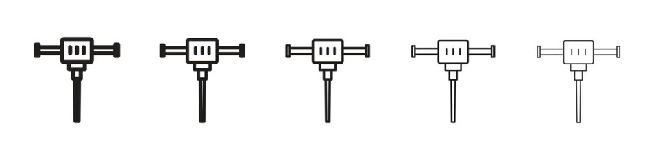 Hydraulic breaker icon design symbol collection for graphic design. EPS 10