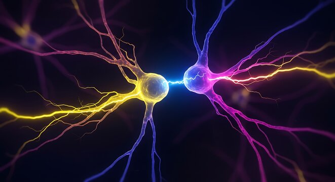 Blue lightning bolts flash through the dark night, creating a powerful, fractal electric storm effect