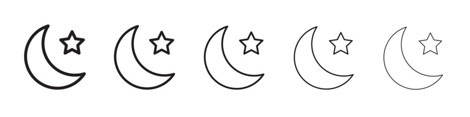 Moon and star icon design symbol collection for graphic design. EPS 10