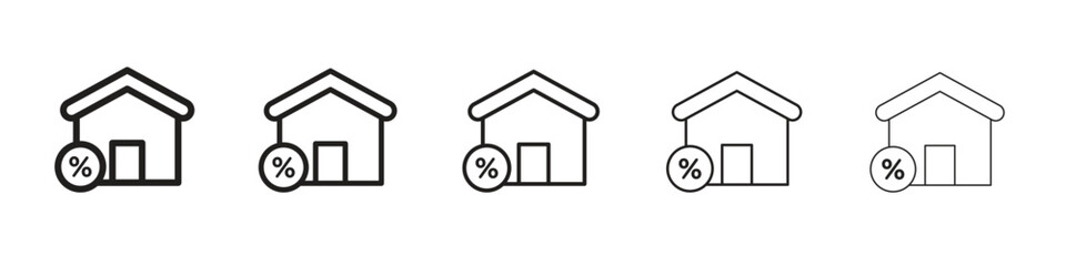 Mortgage rate icon design symbol collection for graphic design. EPS 10