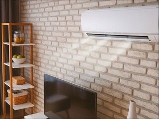 interior decoration of a room with air conditioning that looks modern and classic
