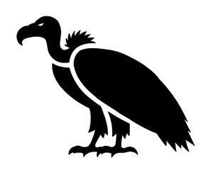 Vulture silhouette, black vulture vector illustration, isolated icon on white background

