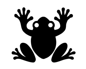 Frog silhouette, black frog vector illustration, isolated icon on white background
