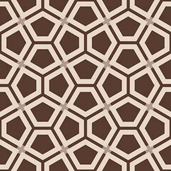 Honeycomb style seamless geometric pattern with abstract shapes and mosaic texture