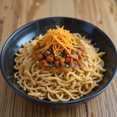 Noodle Bowl with Chickpea Sauce and Carrots