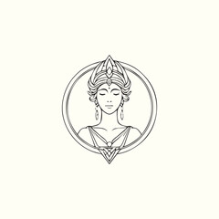 Line Classic Goddess Logo