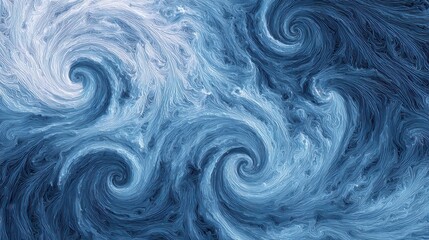 Obraz premium Intricate abstract swirls in shades of blue.