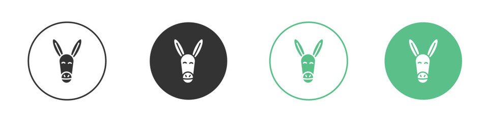 Donkey icon symbol illustration doodle set. EPS10