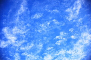 青空に綿を散りばめたような白い雲