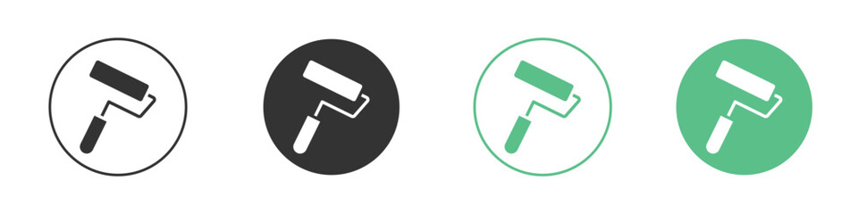 Paint roller icon symbol illustration doodle set. EPS10