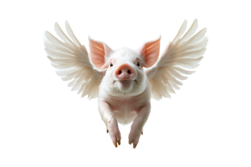 Pigs might fly a phrase high quality realistic image