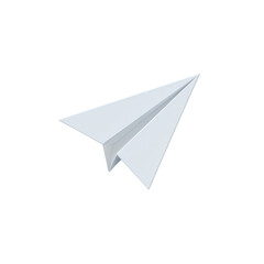A Clean 3D Icon of a White Paper Airplane Flying Through the Air Representing Sending an Email Message Seamlessly and Efficiently