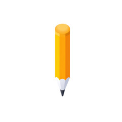 A yellow pencil icon with a sharpened graphite tip creating a visual representation of editing and writing tools for digital platforms and creative applications
