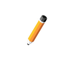 A vibrant 3D icon depicting a sharp yellow pencil with a black eraser perfect for design and editing tasks