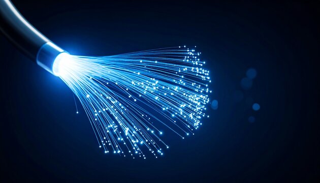 Glowing Fiber Optic Cable: High-Speed Data Transmission