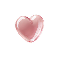 A Soft And Transparent Pink Heart Icon With A Shiny 3D Rendering And A Subtle Glow Representing Love And Affection