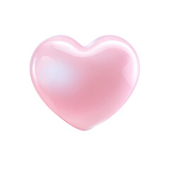 A beautiful and soft 3D icon of a pink heart with a transparent background perfect for conveying love and affection in digital designs