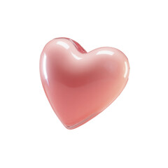 Soft Pink 3D Heart Icon for Romantic Digital Content Creation Transparent PNG Background