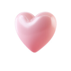 A soft and translucent 3d icon featuring a delightful pink heart symbolizing love and affection rendered in a vibrant and cheerful manner