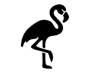 Flamingo silhouette, black flamingo vector illustration, isolated icon on white background
