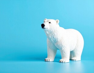 Fototapeta premium Modern Bold Minimalism Product Image Featuring Polar Bear on Solid Color