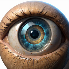 Hyper realistic Close Up of a Human Eye with Detailed Iris