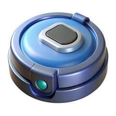 3D smart Robotic Vacuum Cleaner with Futuristic Design on white background 