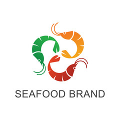 Minimalist Fish or Shrimp Logo Design – Simple Line Art for Seafood Brand or Fishing Business