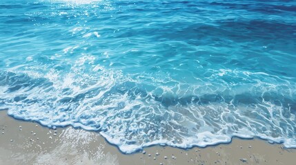 Gentle ocean waves on a sandy shore.