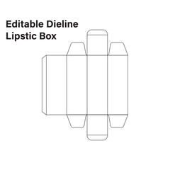 Cosmetic Lipstick Box Dieline – 24×24×70 mm – Editable AI Packaging Net

