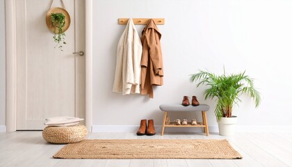 Natural Entry Wall with Hanging Plant