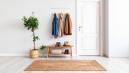 Natural Entry Wall with Hanging Plant