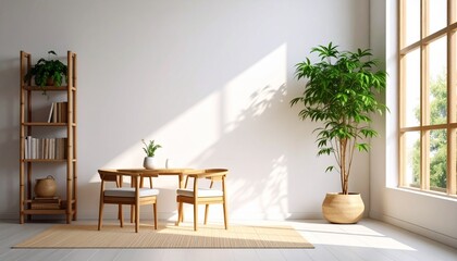 White Wall with Bamboo Touch