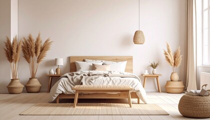 Calm Wall with Pampas Decoration