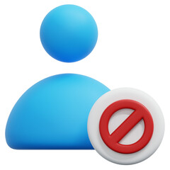 3D Blocked User Icon