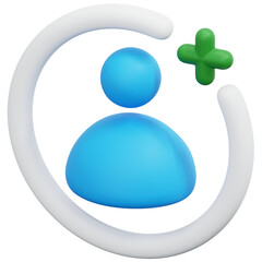 3D Add Profile User Icon