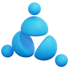 3D Divided Team Structure Icon