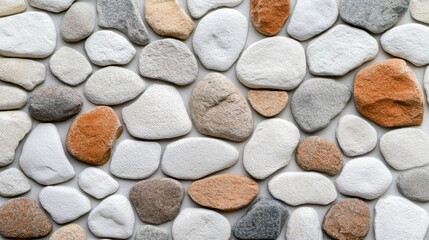 Bright and Ultra-Realistic Photograph of an Array of Smooth Pebbles in Daylight Displaying Varied Textures and Natural Colors