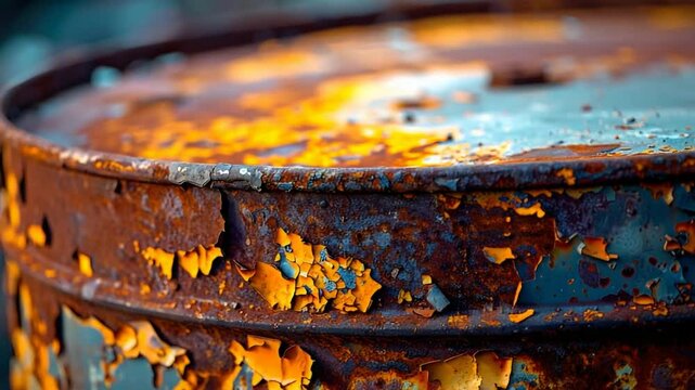 Rusty Metal Barrel Close Up