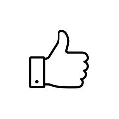 Minimalist Thumbs-Up Icon in Outline Style