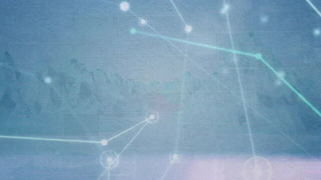Faint glowing dots initiating lines and pulsing light band visualizing network expansion
