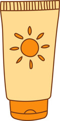 Sun cream Summer items hand drawn illustration