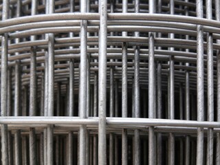 Close up of wire mesh roll perspective side view.