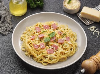 Spaghetti alla carbonara or carbonara is an Italian dish in the form of spaghetti cooked with egg, cheese and meat sauce