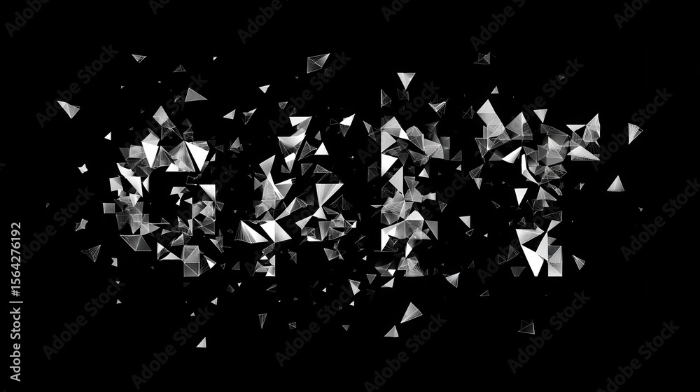 Poster abstract graphic design of fragmented triangular shapes.