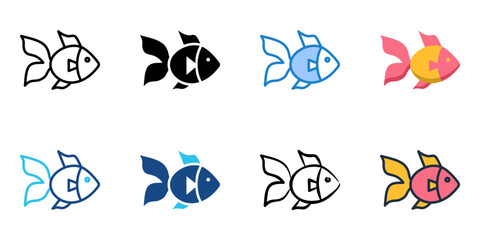Goldfish icon set multiple style collection 
